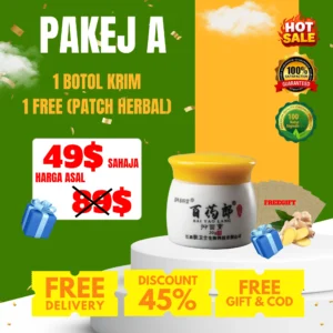 PAKEJ A - 1 KRIM + FREE PATCH HERBA
